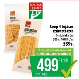 Coop Coop 4 tojásos száraztészta ajánlat