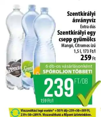 Coop SZENTKIRÁLYI Ásványvíz ajánlat