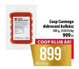 Coop Coop Csemege Debreceni kolbász ajánlat