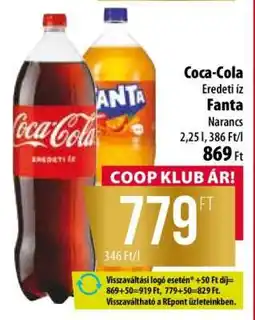 Coop Coca-Cola / Fanta ajánlat