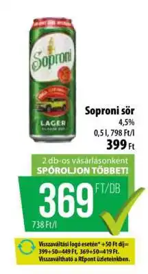 Coop Soproni sör ajánlat