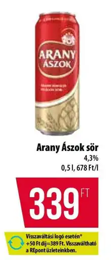 Coop Arany Ászok sör ajánlat