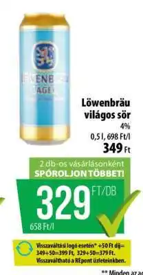 Coop LÖWENBRÄU Világos sör ajánlat