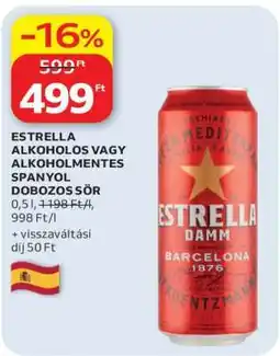Auchan ESTRELLA ALKOHOLOS VAGY ALKOHOLMENTES SPANYOL DOBOZOS SÖR ajánlat