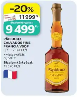 Auchan Pâpidoux Calvados Fine Francia VSOP ajánlat