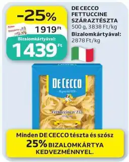 Auchan DE CECCO FETTUCCINE SZÁRAZTÉSZTA ajánlat