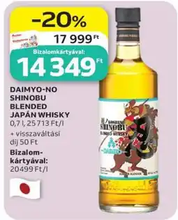 Auchan DAIMYO-NO SHINOBU BLENDED JAPÁN WHISKY ajánlat