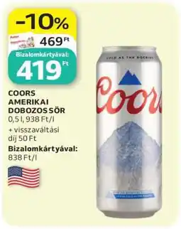 Auchan COORS AMERIKAI DOBOZOS SÖR ajánlat