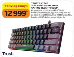 Auchan TRUST GXT 867 ACIRA MINI MECHANIKUS GAMING BILLENTYŰZET ajánlat