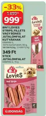 Auchan 8in1 Lovies Strips, Fillets vagy Bones Jutalomfalat Kutyáknak ajánlat