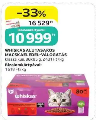 Auchan Whiskas Alutasakos Macskaeledel Válogatás ajánlat
