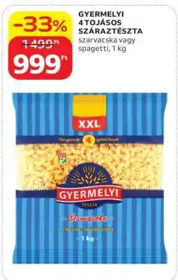 Auchan Gyermelyi 4 tojásos száraztészta ajánlat