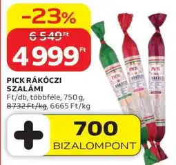 Auchan PICK Rákóczi szalámi ajánlat