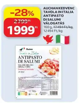 Auchan AUCHAN KEDVENC TAVOLA IN ITALIA ANTIPASTO DI SALUMI VÁLOGATÁS ajánlat