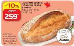 Auchan AUCHAN KEDVENC VÁNDOR ROZSOS KENYÉR ajánlat