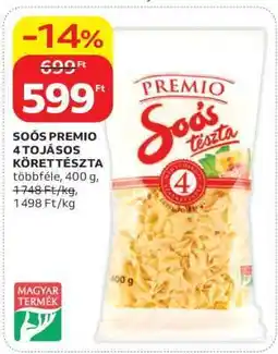 Auchan SOÓS PREMIO 4 TOJÁSOS KÖRET TÉSZTA ajánlat