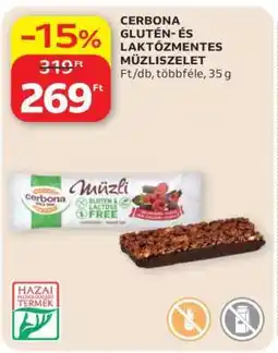Auchan Cerbona Glutén- és Laktózmentes Müzliszelet ajánlat