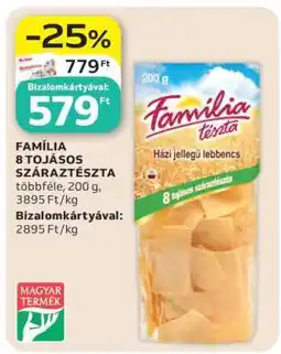 Auchan FAMILIA 8 TOJÁSOS SZÁRAZTÉSZTA ajánlat