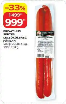 Auchan PRIVÁT HÚS SERTÉS LECSÓKOLBÁSZ PÁRBAN ajánlat