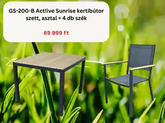 GS-200-B Act!ive Sunrise kertibútor szett, asztal + 4 db szék