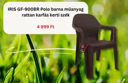 BestByte IRIS GF-900BR Polo barna műanyag rattan karfás kerti szék ajánlat