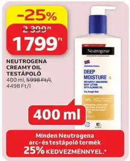 Auchan NEUTROGENA CREAMY OIL TESTÁPOLÓ ajánlat