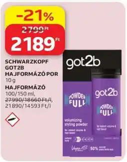 Auchan SCHWARZKOPF GOT2B HAJFORMÁZÓ POR ajánlat