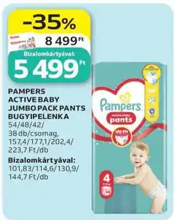 Auchan Pampers Active Baby Jumbo Pack Pants Bugyipelenka ajánlat