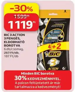Auchan BIC 3 ACTION 3 PENGÉS, ELDOBHATÓ BOROTVA ajánlat