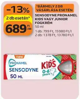 Auchan SENSODYNE PRONAMEL KIDS VAGY JUNIOR FOGKRÉM ajánlat