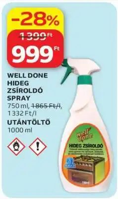 Auchan WELL DONE HIDEG ZSÍROLDÓ SPRAY ajánlat