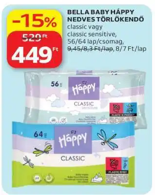 Auchan BELLA BABY HAPPY NEDVES TÖRLŐKENDŐ ajánlat