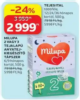 Auchan Milupa 2 vagy 3 Tejalapú Anyatej-kiegészítő Tápszer ajánlat