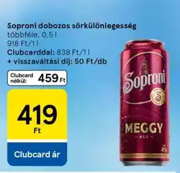 Tesco Soproni dobozos sörkülönlegesség ajánlat