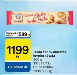 Tesco Tante Fanny élesztős leveles tészta ajánlat