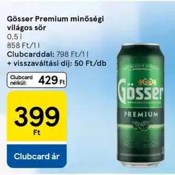Tesco Gösser Premium minőségi világos sör ajánlat