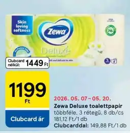 Tesco Zewa Deluxe toalettpapír ajánlat