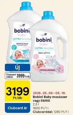 Tesco Bobini Baby mosószer vagy öblítő ajánlat