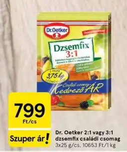 Tesco Dr. Oetker 2:1 vagy 3:1 dzsemfix családi csomag ajánlat