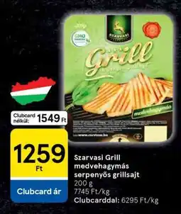 Tesco Szarvasi Grill medvehagymás serpenyős grillsajt ajánlat