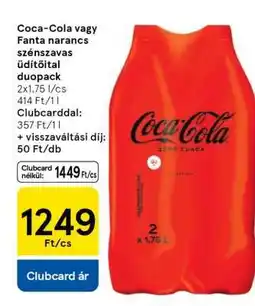 Tesco Coca-Cola vagy Fanta narancs szénsavas üdítőital duopack ajánlat