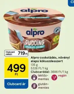 Tesco Alpro csokoládés, növényi alapú kókuszdesszert ajánlat