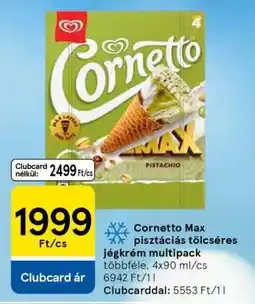 Tesco Cornetto Max pisztáciás tölcséres jégkrém multipack ajánlat