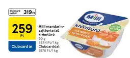 Tesco Milli mandarin-sajttorta ízű krémtúró ajánlat