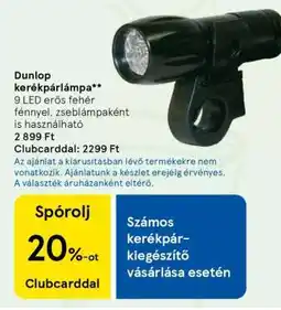 Tesco DUNLOP KERÉKPÁRLÁMPA ajánlat