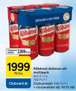 Tesco Kőbányai dobozos sör multipack ajánlat