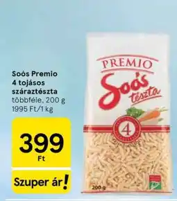 Tesco SOÓS PREMIO 4 TOJÁSOS SZÁRAZTÉSZTA ajánlat