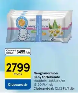 Tesco Neogranormon Baby törlőkendő ajánlat