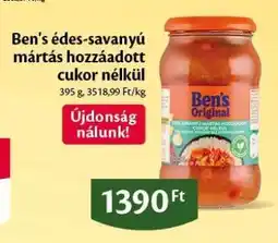 EcoFamily Ben's édes-savanyú mártás hozzáadott cukor nélkül ajánlat