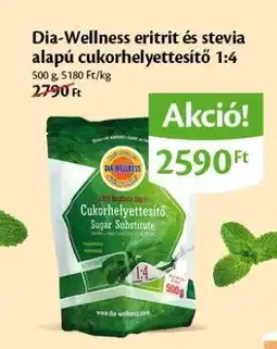 EcoFamily Dia-Wellness eritrit és stevia alapú cukorhelyettesítő 1:4 ajánlat